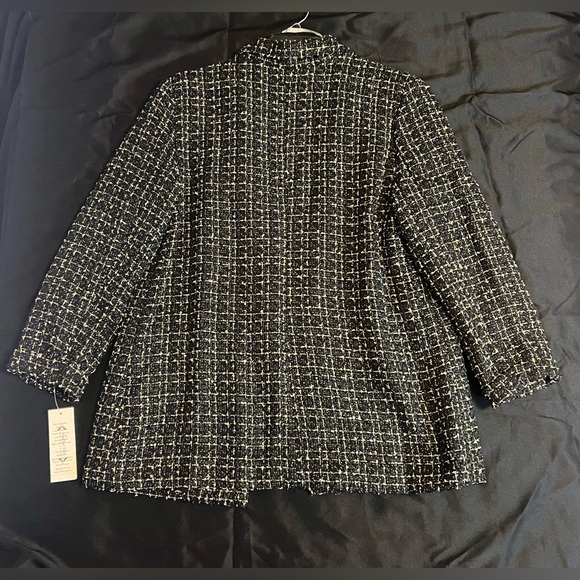 NWT Nanette Lepore Black and Gold Tweed Jacket - Picture 2 of 3